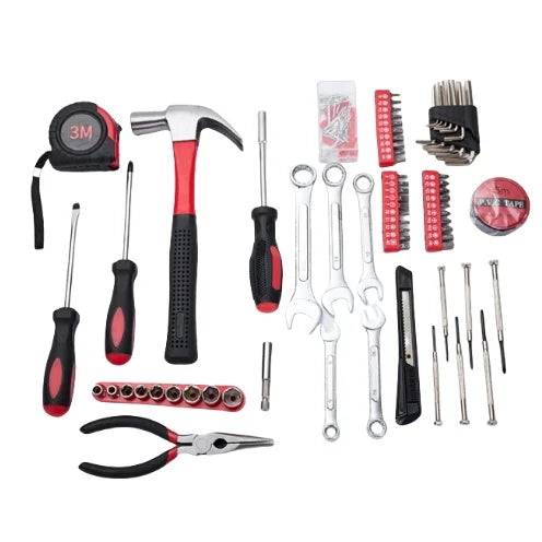 Factory Direct 146PCS Carbon Steel Hardware Tools Suit Household Toolbox Wrench Screwdriver Metal Tool Set