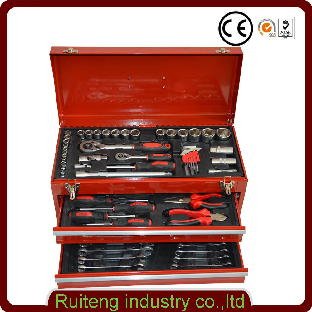 Professional 90PCS Hardware Tools with Mechanic Hand-Power Source Iron and CR-V Customizable OEM Case Packaging