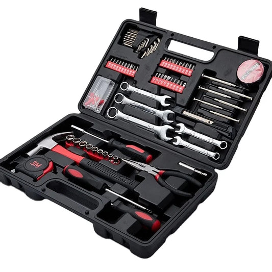 Factory Direct 146PCS Carbon Steel Hardware Tools Suit Household Toolbox Wrench Screwdriver Metal Tool Set