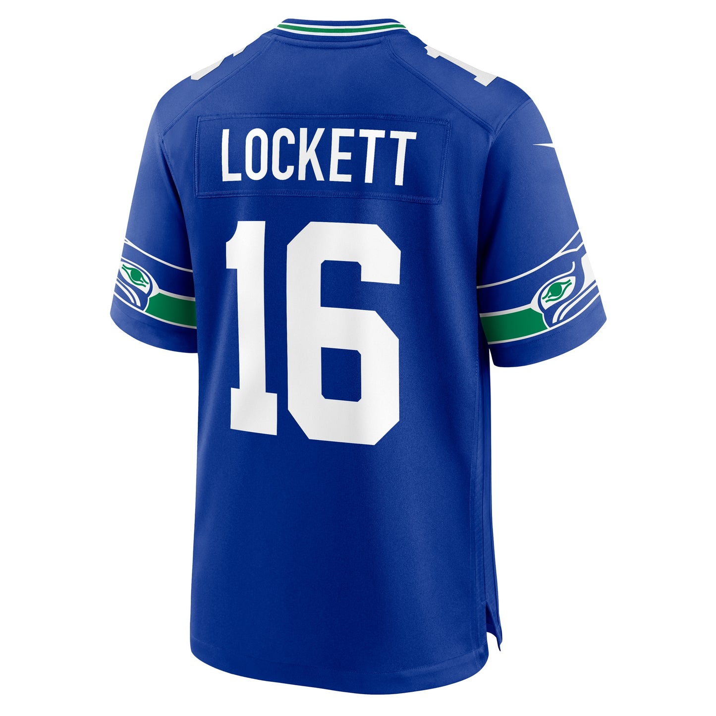 Seattle Seahawks Tyler Lockett Royal Throwback Player Game Jersey JS2696