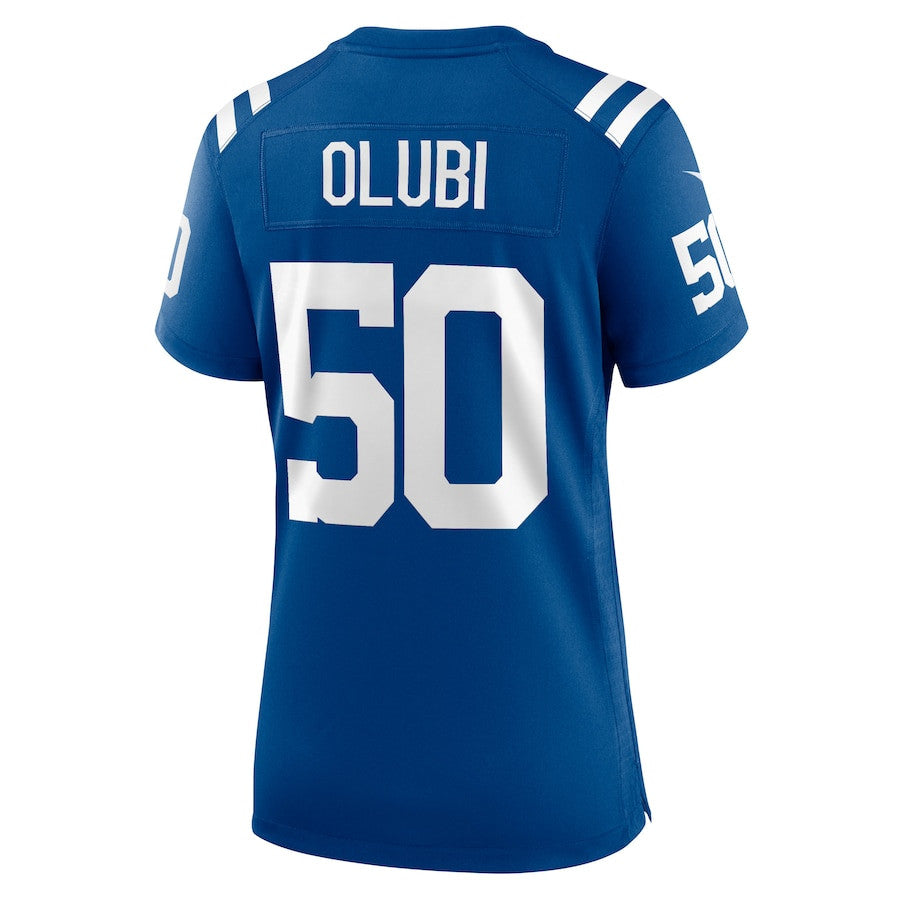 Segun Olubi 50 Indianapolis Colts Game Jersey – Royal JS7609