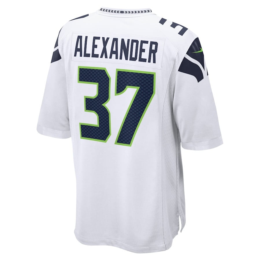 Shaun Alexander 37 Seattle Seahawks Retired Game Jersey – White JS6218