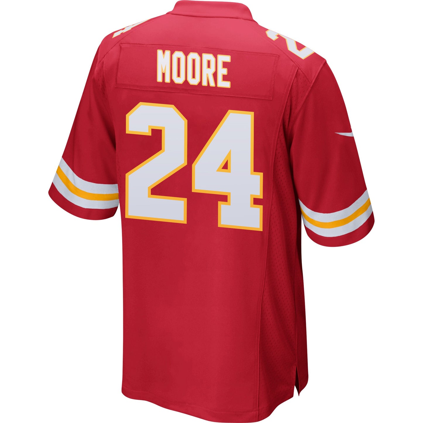 Skyy Moore 24 Kansas City Chiefs AFC Champions Patch Game Jersey – Red JS2183