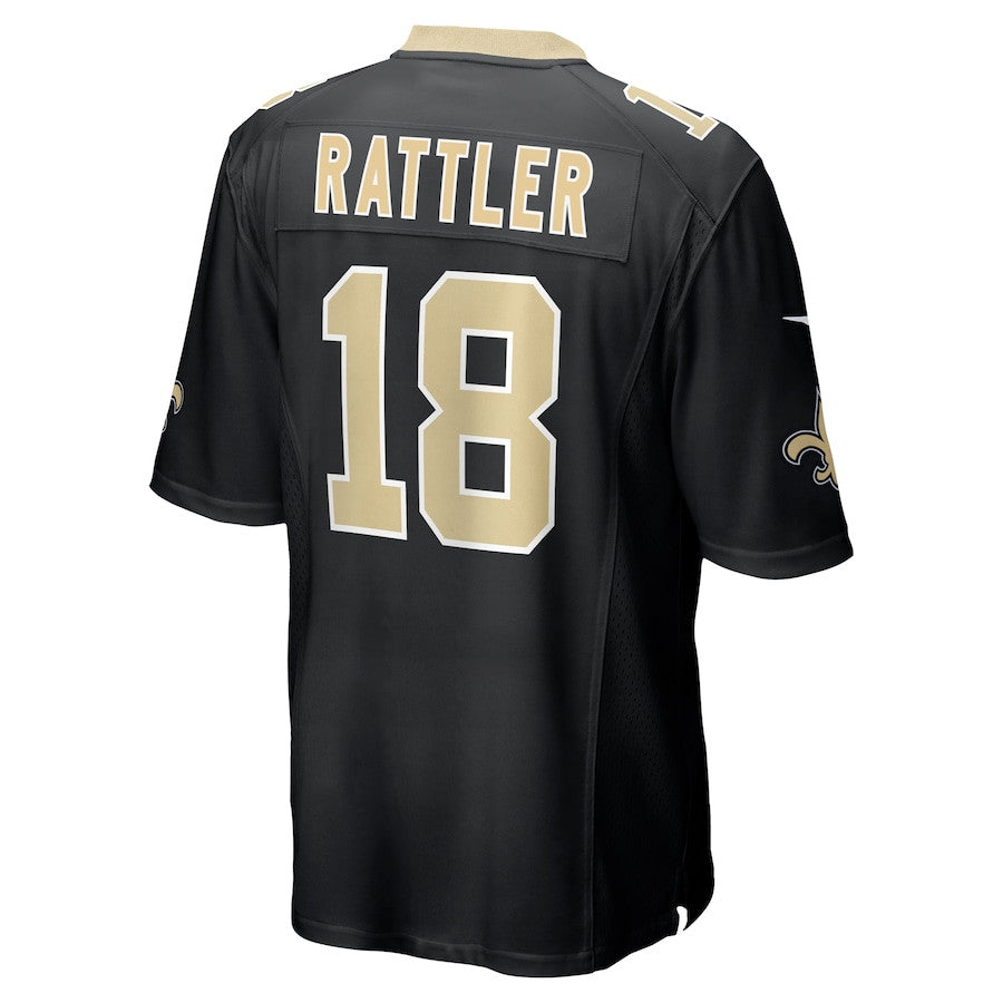 Spencer Rattler 18 New Orleans Saints Game Jersey – Black JS4035