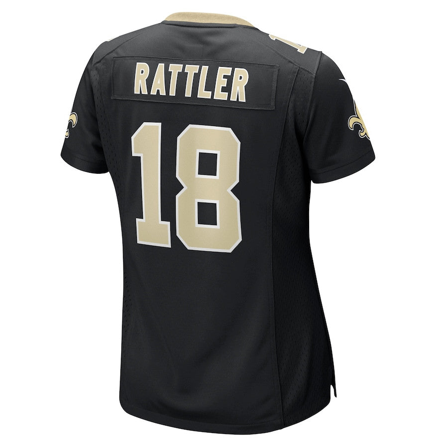 Spencer Rattler 18 New Orleans Saints Game Jersey – Black JS6744