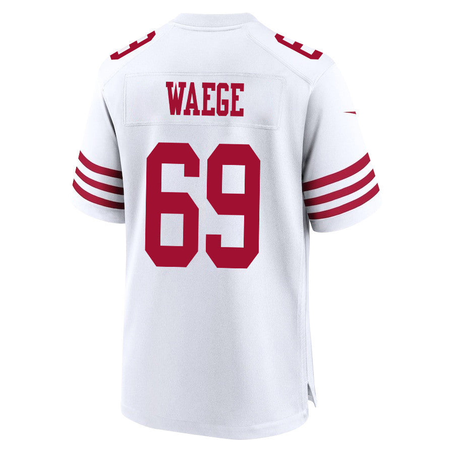 Spencer Waege 69 San Francisco 49ers Super Bowl LVIII Patch Game Jersey – White JS6642