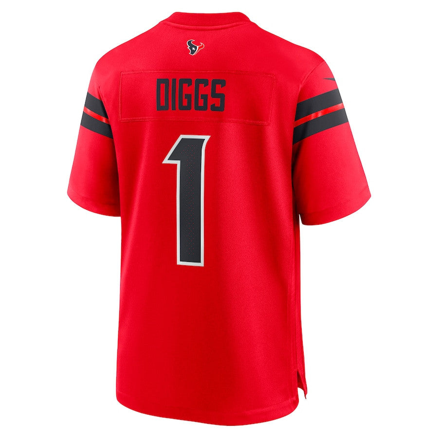 Stefon Diggs 1 Houston Texans Alternate Game Jersey – Red JS2447