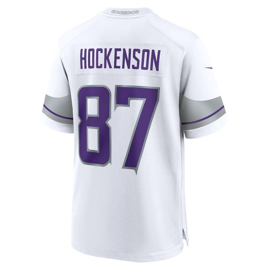 T.J. Hockenson 87 Minnesota Vikings Alternate Game Player Jersey – White JS1138