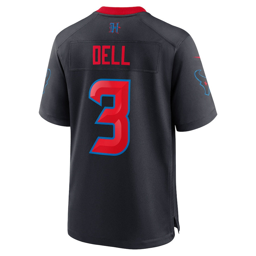 Tank Dell 3 Houston Texans 2nd Alternate Game Jersey – Navy JS6432