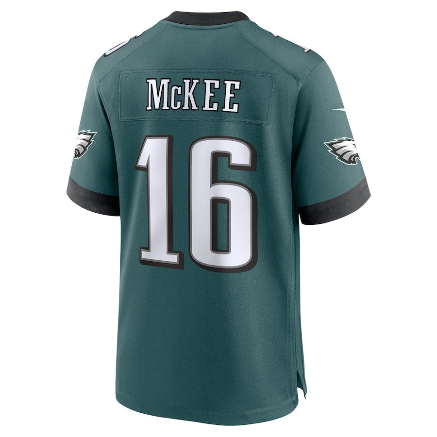 Tanner McKee 16 Philadelphia Eagles Team Game Jersey – Midnight Green JS4181