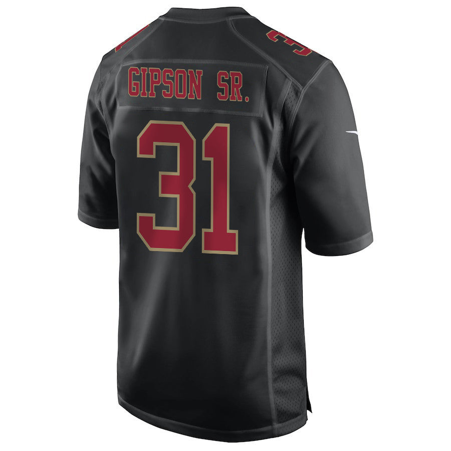 Tashaun Gipson Sr. 31 San Francisco 49ers Super Bowl LVIII Patch Fashion Game Jersey – Carbon Black JS9521