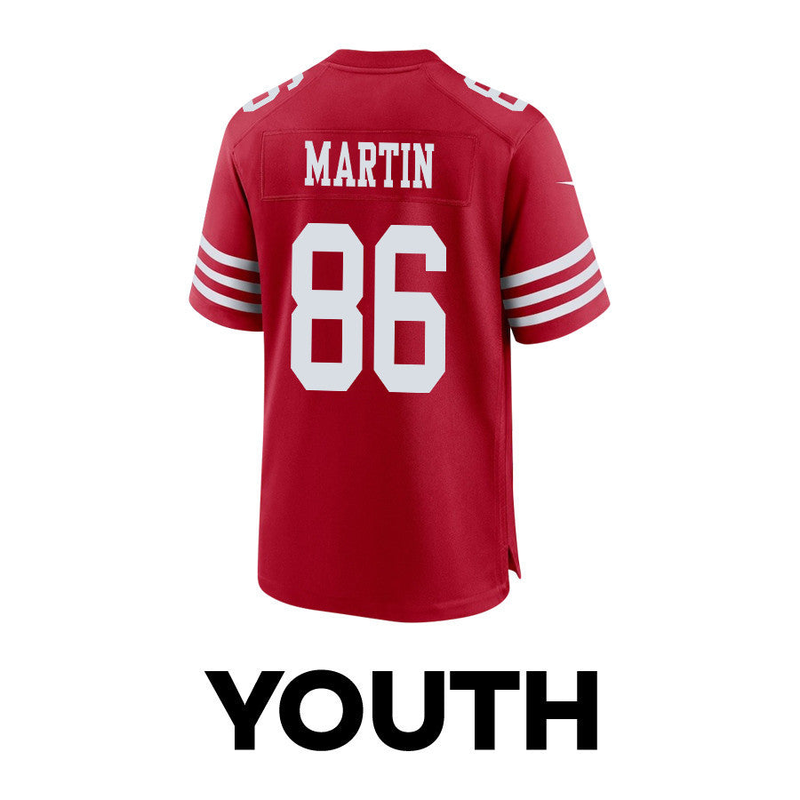 Tay Martin 86 San Francisco 49ers Super Bowl LVIII Patch Game Jersey – Scarlet JS2094