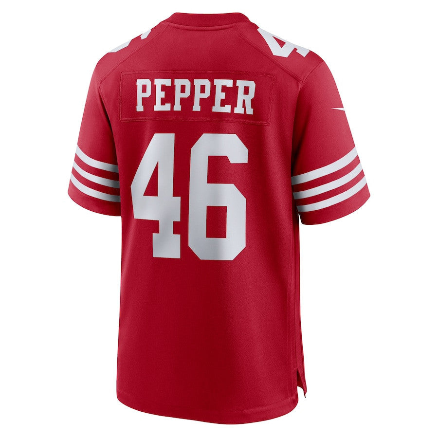 Taybor Pepper 46 San Francisco 49ers Game Jersey – Scarlet JS7881
