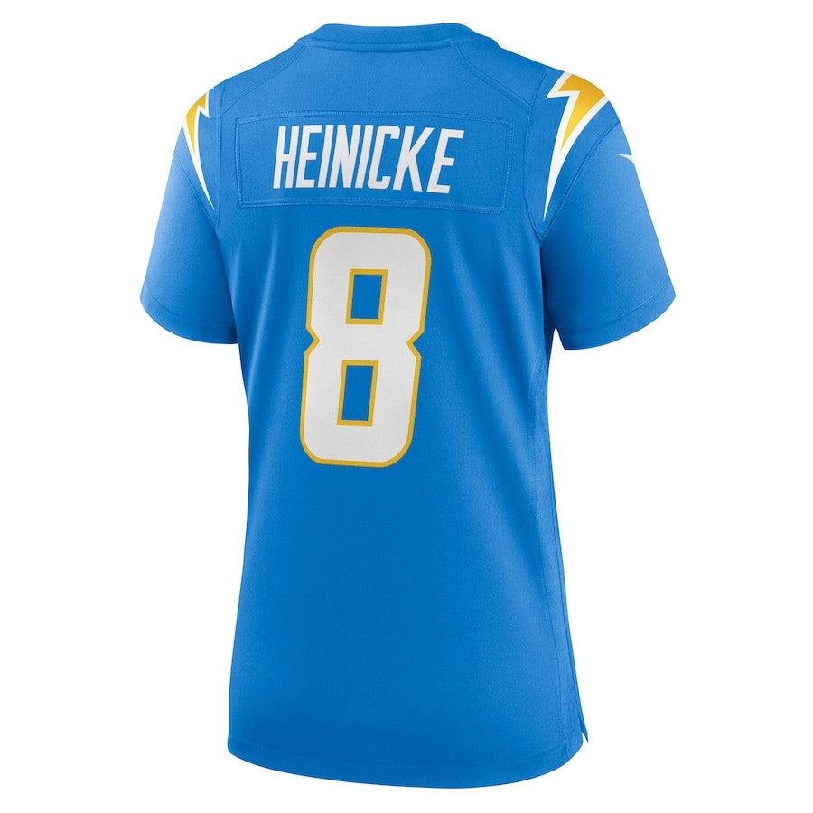 Taylor Heinicke 8 Los Angeles Chargers Game Jersey – Powder Blue JS2996