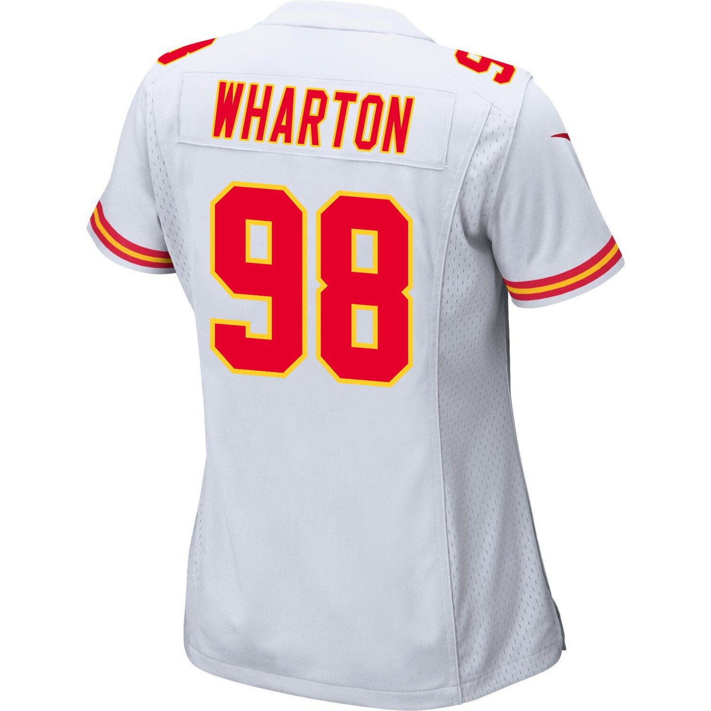 Tershawn Wharton 98 Kansas City Chiefs Super Bowl LVIII Champions 4 Stars Patch Game Jersey – White JS4095