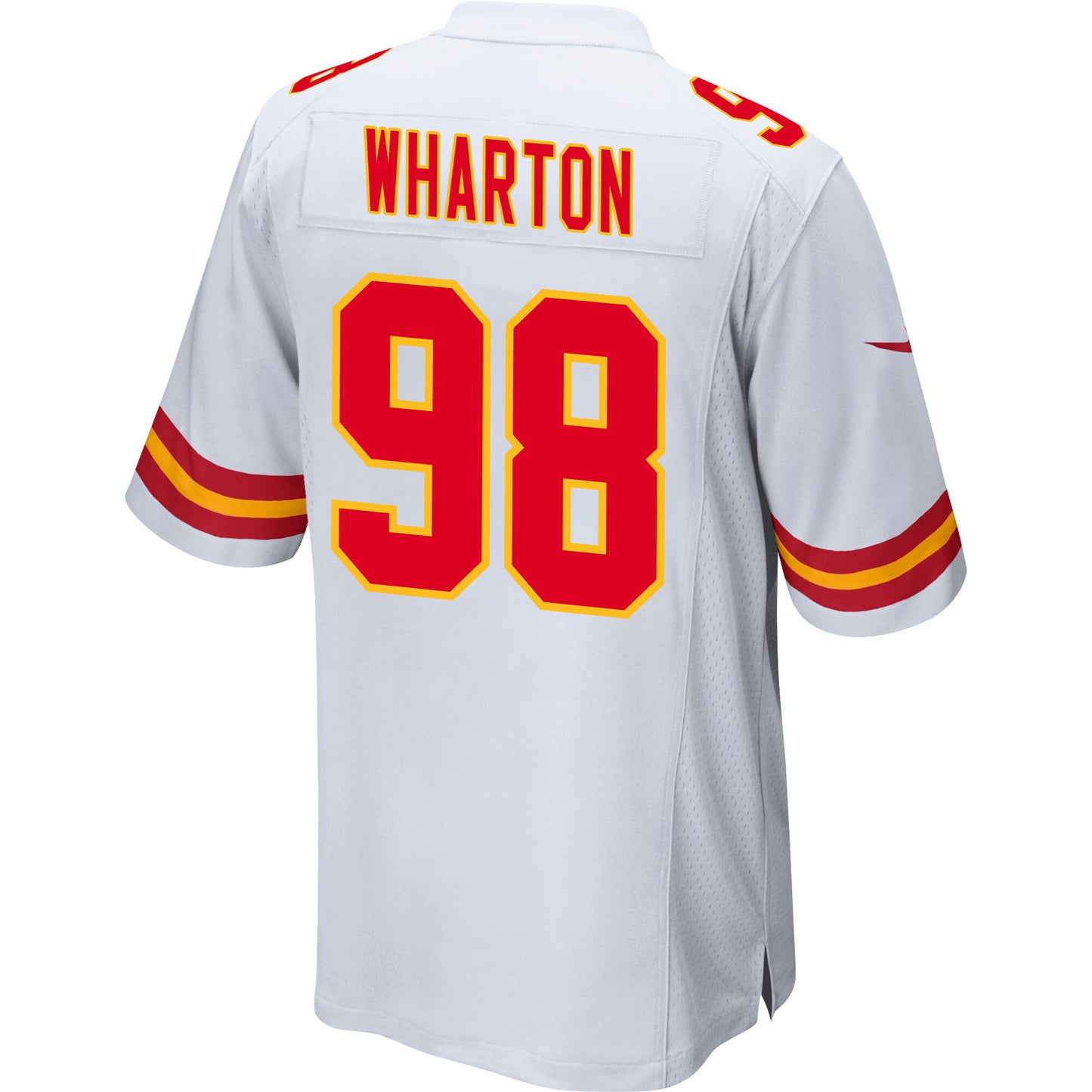 Tershawn Wharton 98 Kansas City Chiefs Super Bowl LVIII Patch Game Jersey – White JS4118