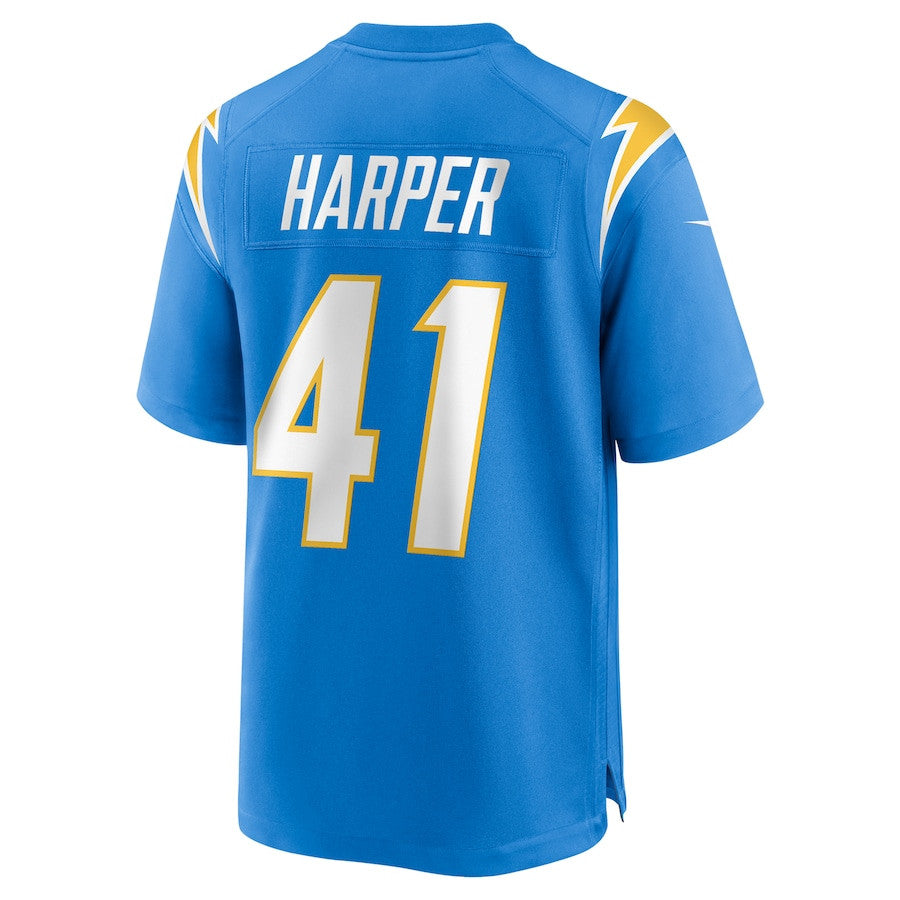 Thomas Harper 41 Los Angeles Chargers Team Game Jersey – Powder Blue JS8288