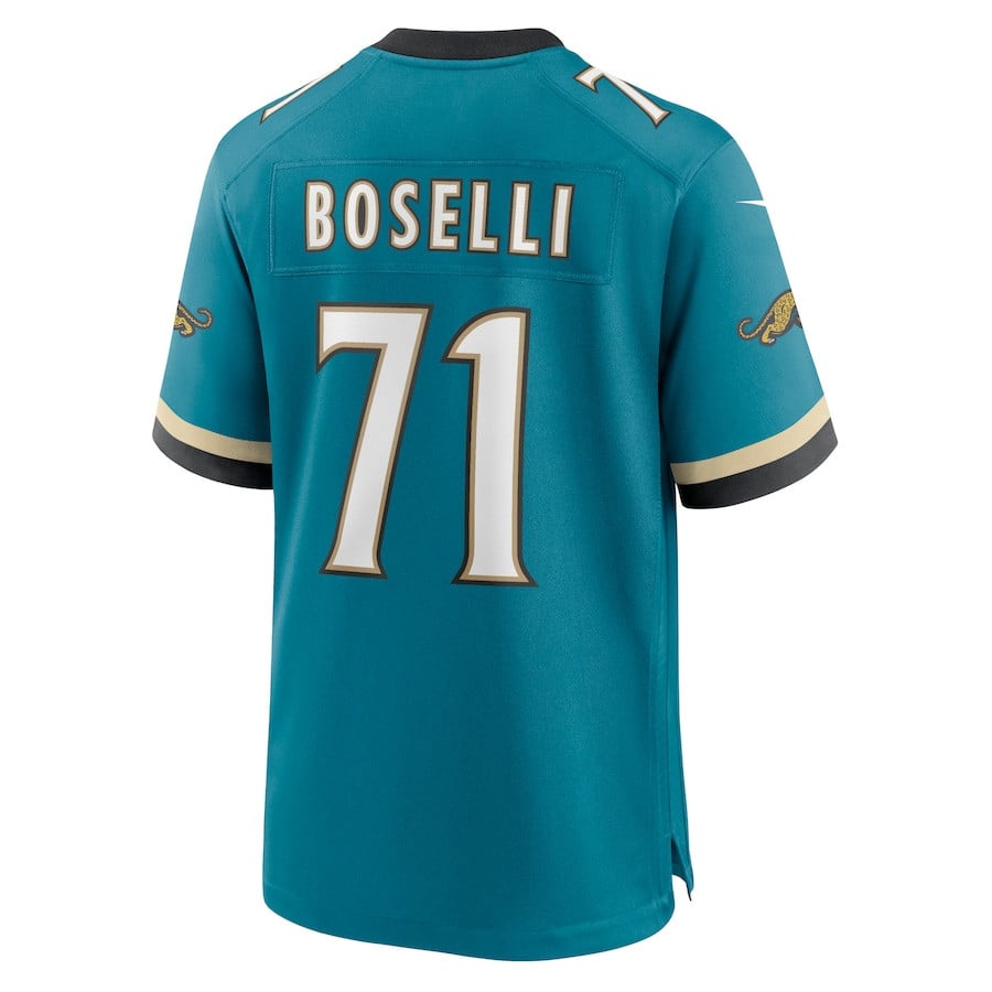 Tony Boselli 71 Jacksonville Jaguars Prowler Throwback Player Game Jersey – Teal JS8767