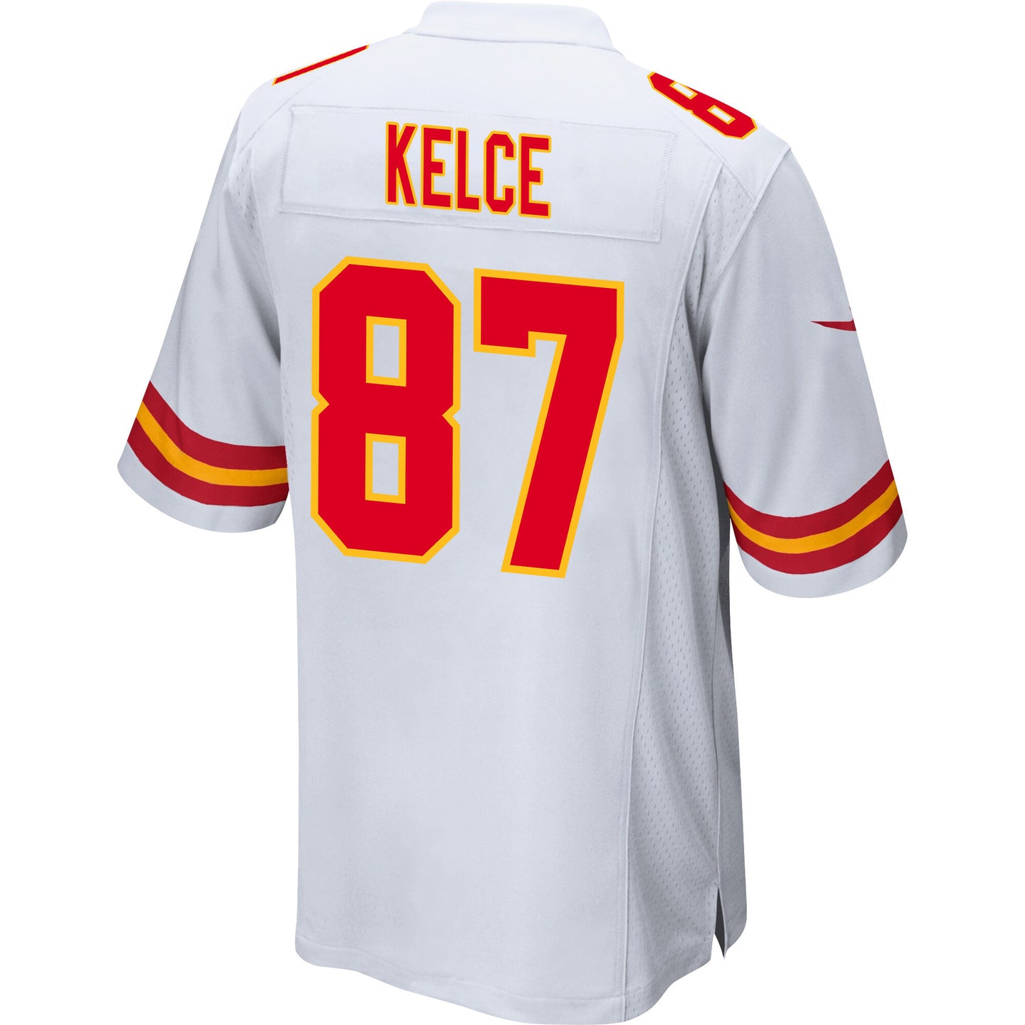 Travis Kelce 87 Kansas City Chiefs AFC Champions Patch Game Jersey – White JS3315