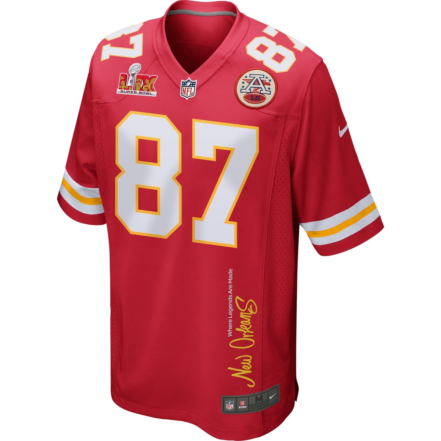 Travis Kelce 87 Kansas City Chiefs Super Bowl LIX 'New Orleansy – Red JS7353