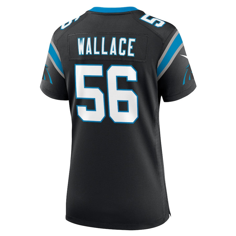 Trevin Wallace 56 Carolina Panthers Game Jersey – Black JS7919