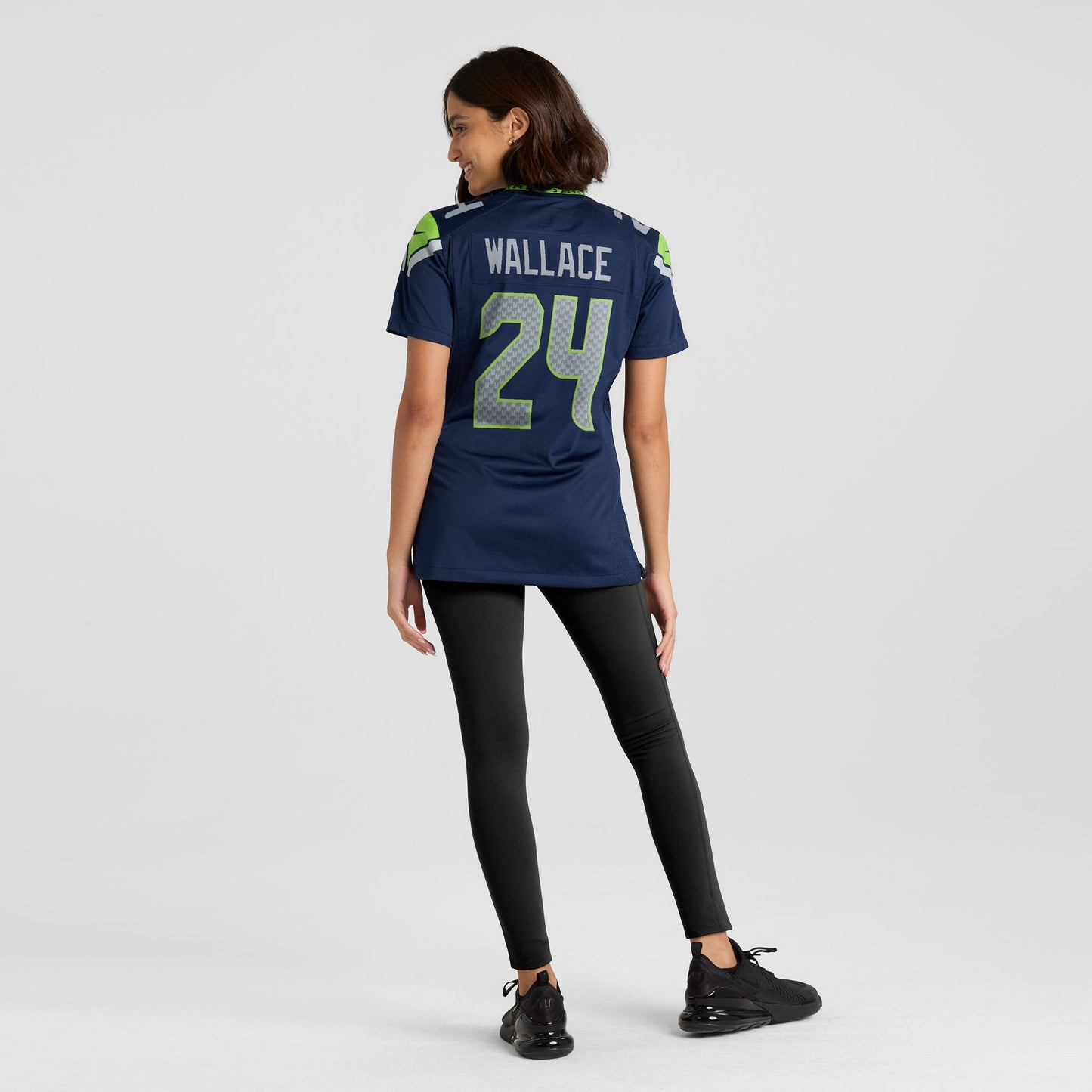 Seattle Seahawks K'Von Wallace College Navy Team Game Jersey JS9164