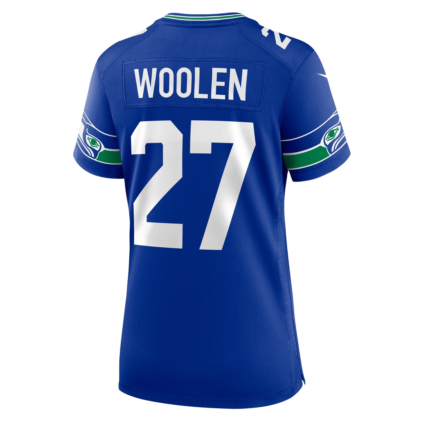 Seattle Seahawks Tariq Woolen Royal Throwback Player Game Jersey JS2621