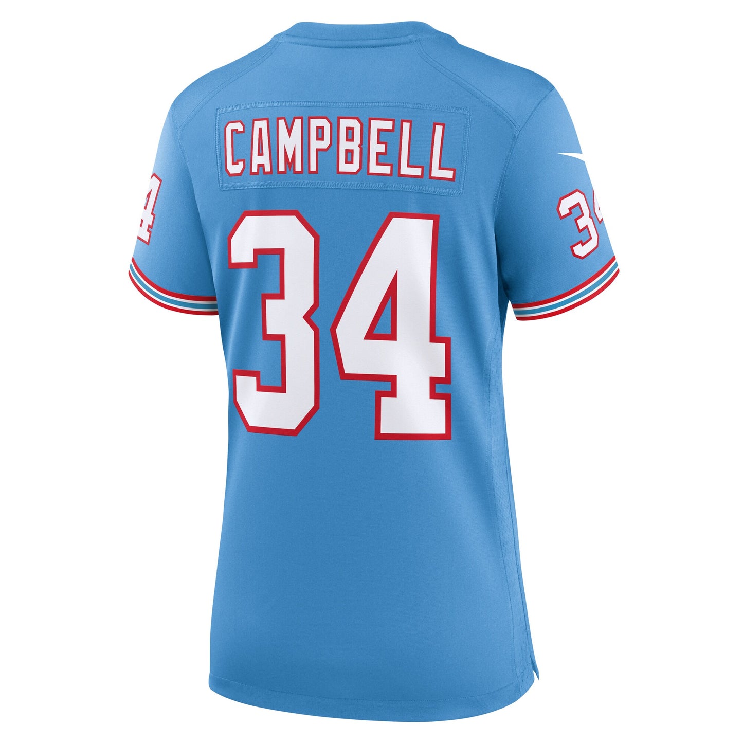 Tennessee Titans Earl Campbell Light Blue Oilers Throwback Retired Player Game Jersey JS8209
