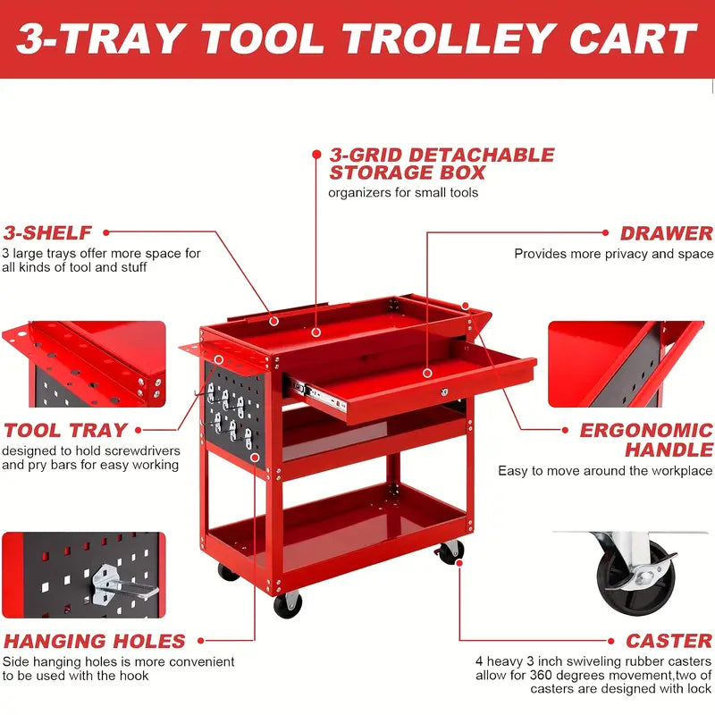 "Mobile Tool Carts: Flexible Mobility, Spacious Storage for Organized Tool Management"