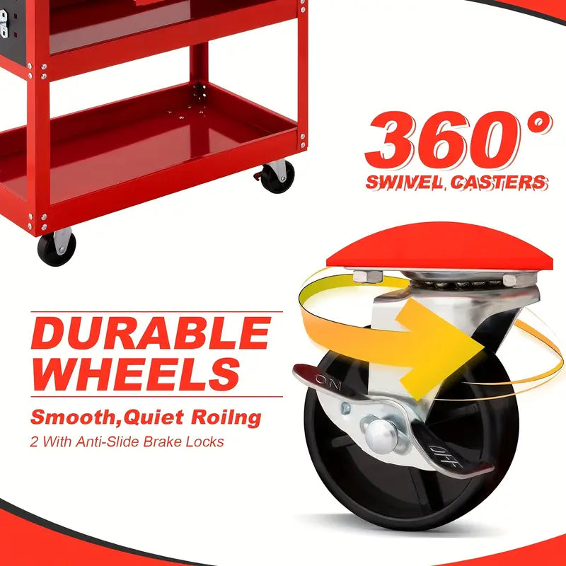 "Mobile Tool Carts: Flexible Mobility, Spacious Storage for Organized Tool Management"