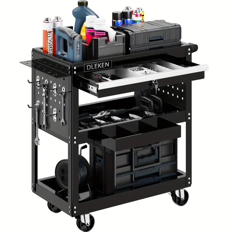 "Mobile Tool Carts: Flexible Mobility, Spacious Storage for Organized Tool Management"