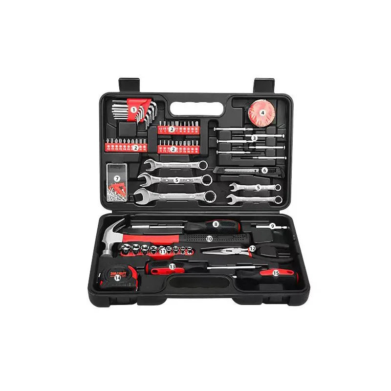 Factory Direct 146PCS Carbon Steel Hardware Tools Suit Household Toolbox Wrench Screwdriver Metal Tool Set