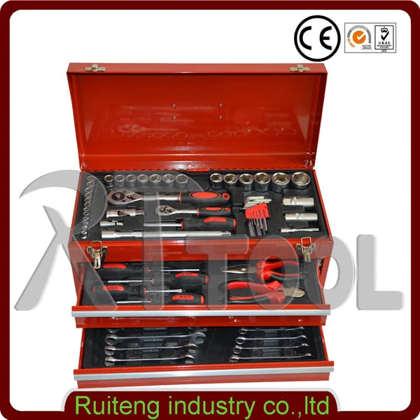 Professional 90PCS Hardware Tools with Mechanic Hand-Power Source Iron and CR-V Customizable OEM Case Packaging