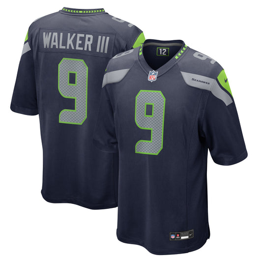 Seattle Seahawks Kenneth Walker III College Navy Team Game Jersey JS5787