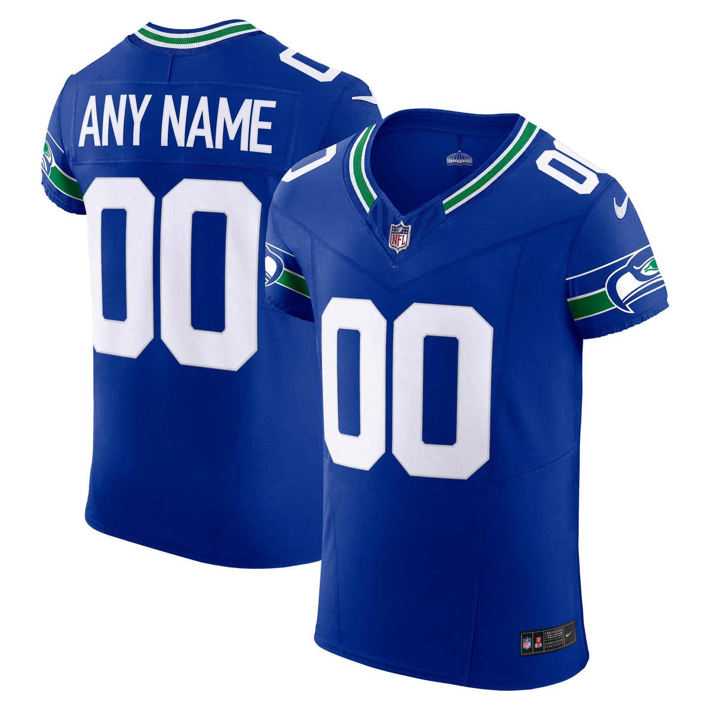 Seattle Seahawks Royal Alternate Vapor F.U.S.E. Elite Custom Jersey JS7810
