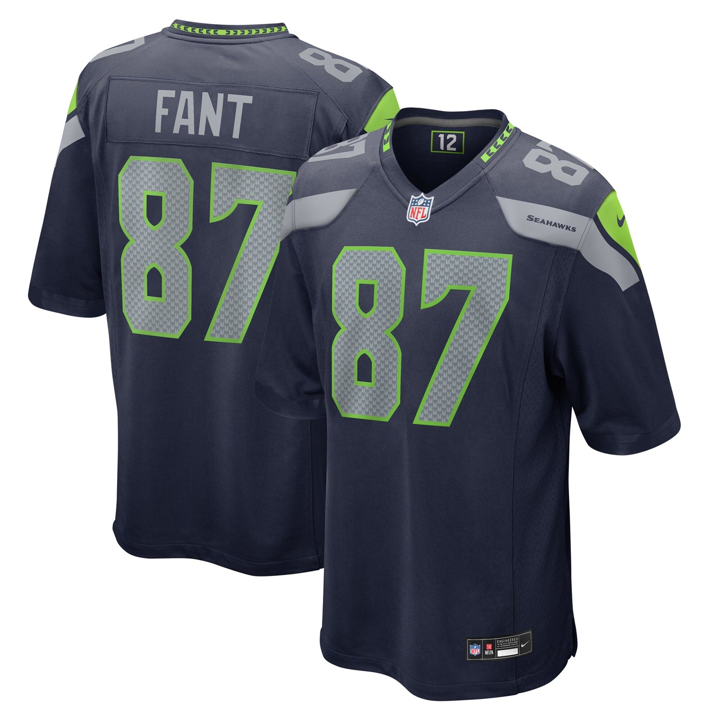 Seattle Seahawks Noah Fant College Navy Game Jersey JS8953