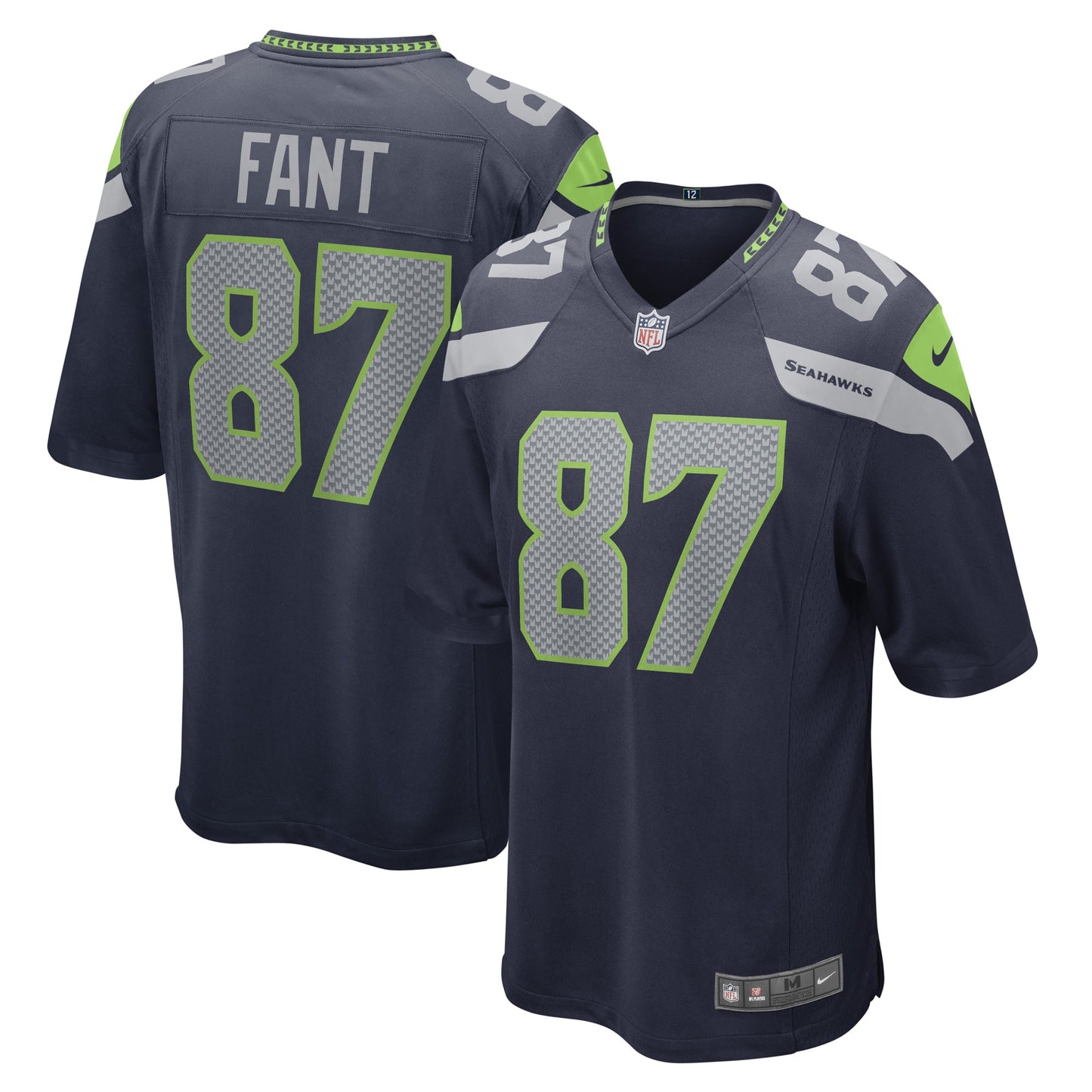Seattle Seahawks Noah Fant College Navy Game Player Jersey JS2917