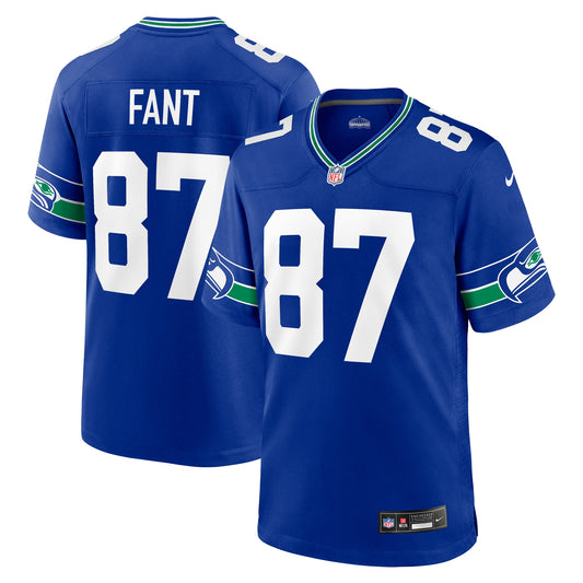 Seattle Seahawks Noah Fant Royal Throwback Player Game Jersey JS9153