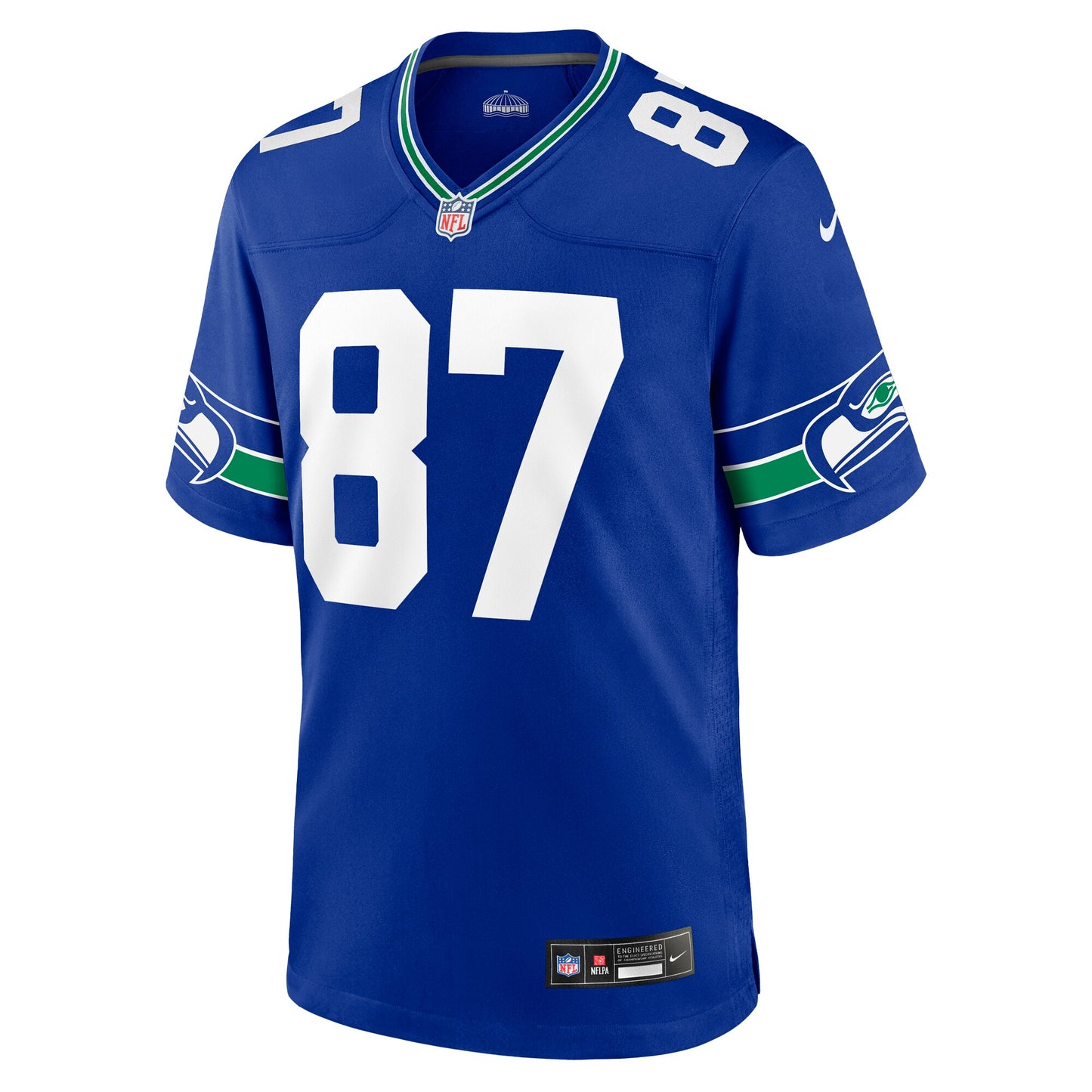 Seattle Seahawks Noah Fant Royal Throwback Player Game Jersey JS9153