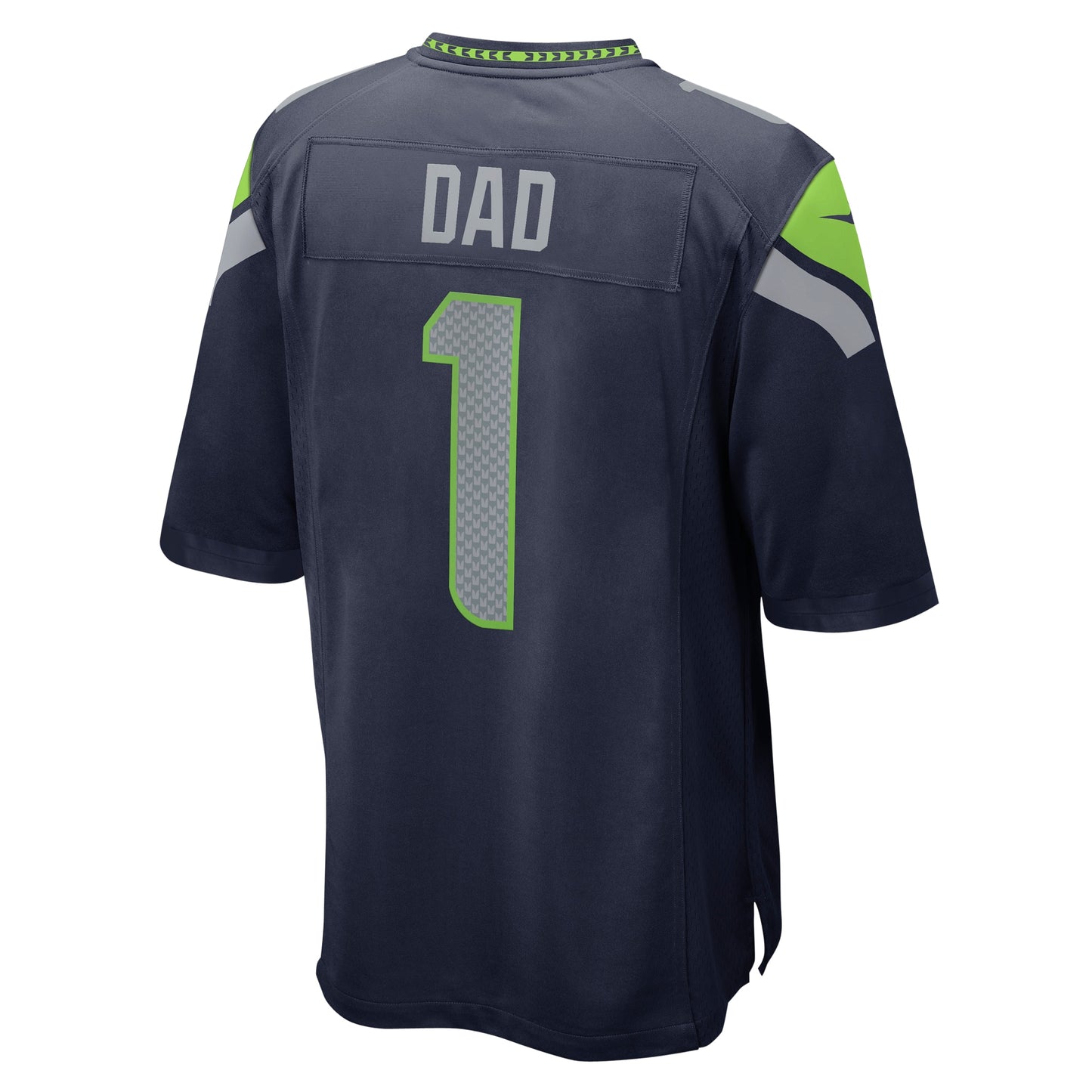 Seattle Seahawks Number 1 Dad College Navy Game Jersey JS5553