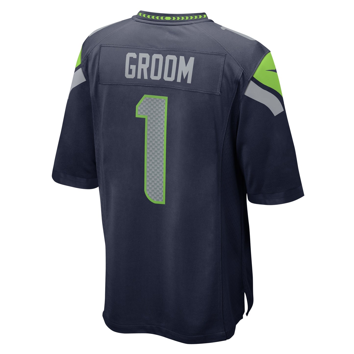 Seattle Seahawks Number 1 Groom College Navy Game Jersey JS5460