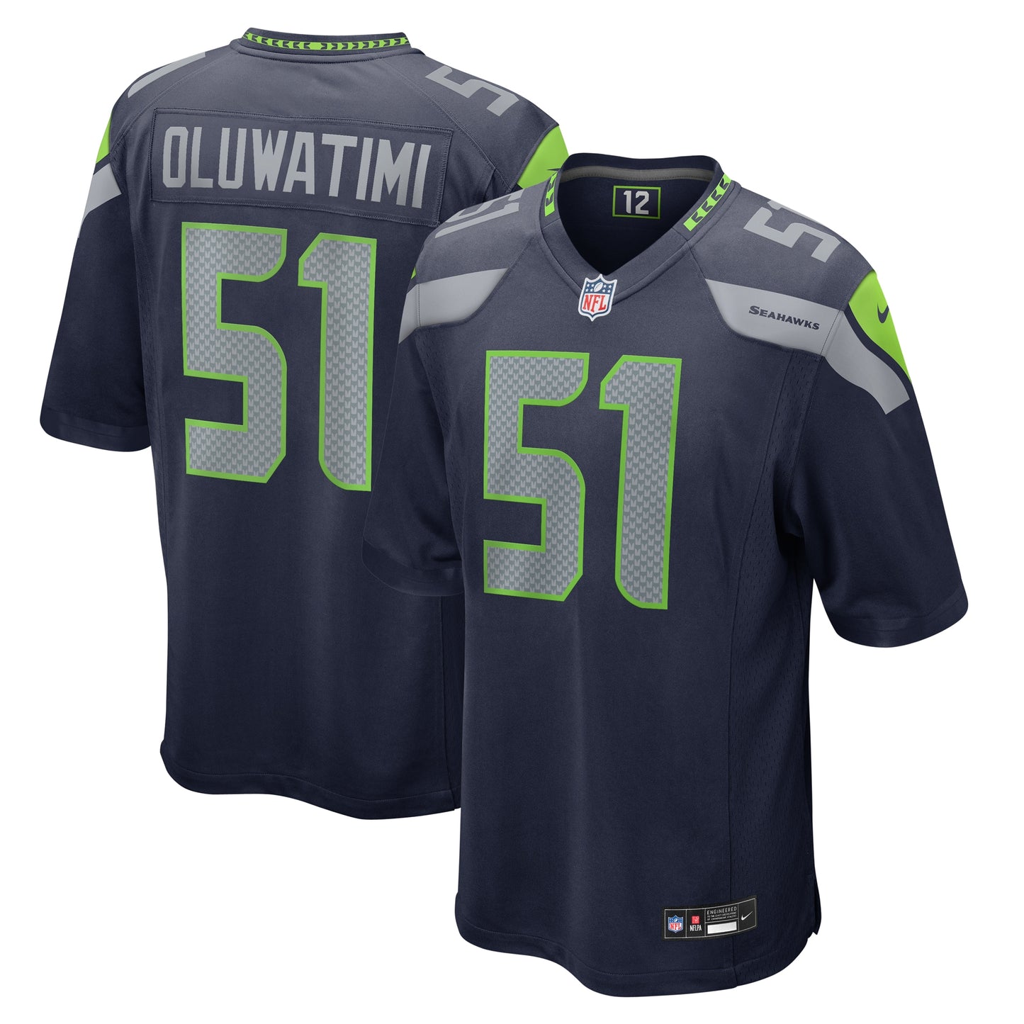 Seattle Seahawks Olu Oluwatimi College Navy Game Jersey JS5941