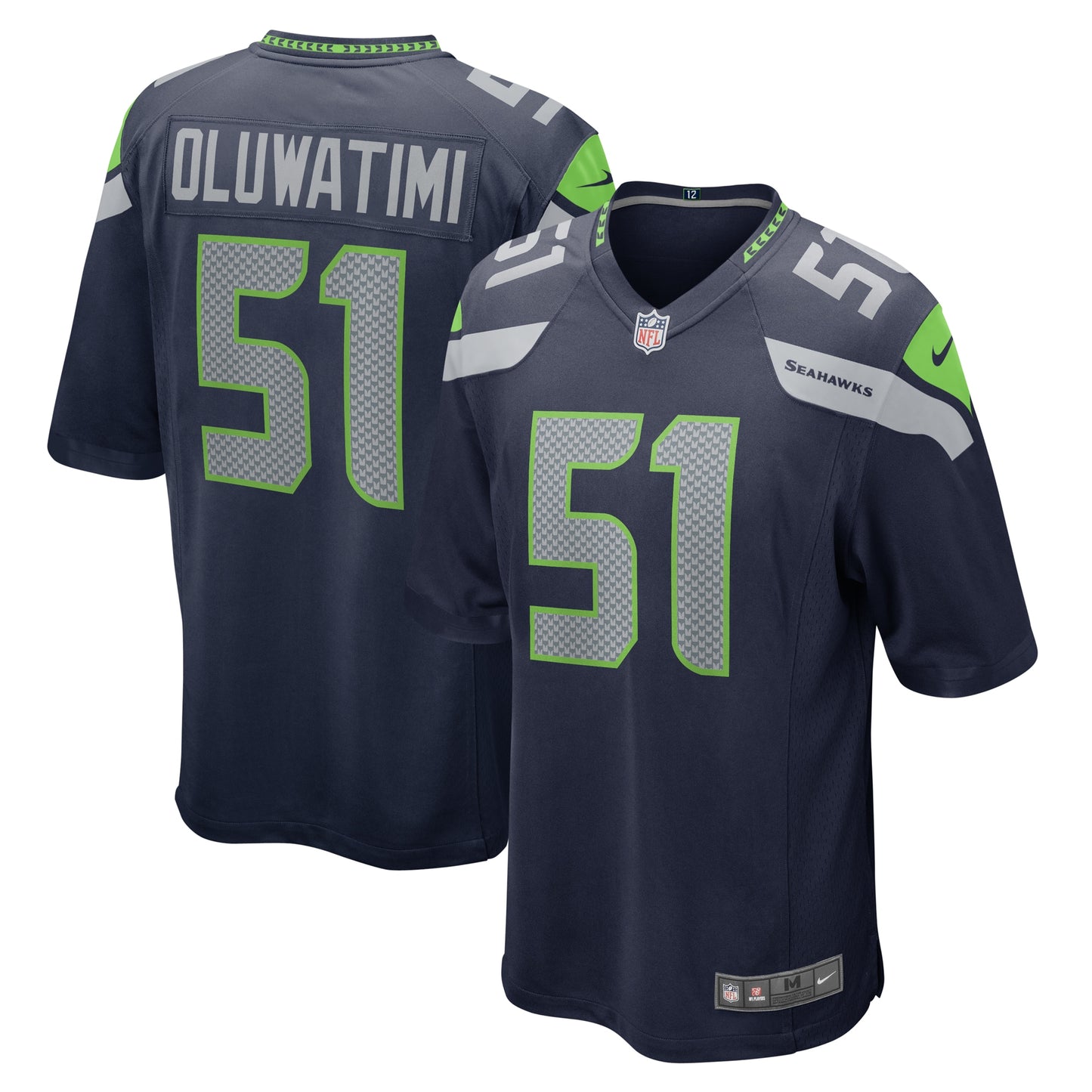 Seattle Seahawks Olusegun Oluwatimi College Navy Game Jersey JS4683