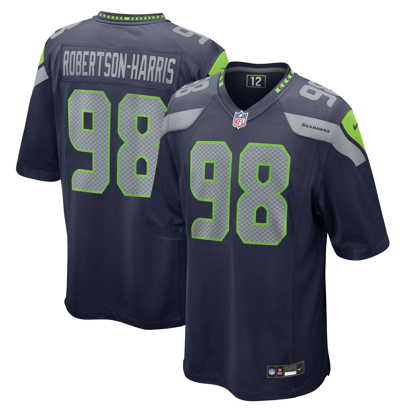 Seattle Seahawks Roy Robertson-Harris College Navy Team Game Jersey JS9152