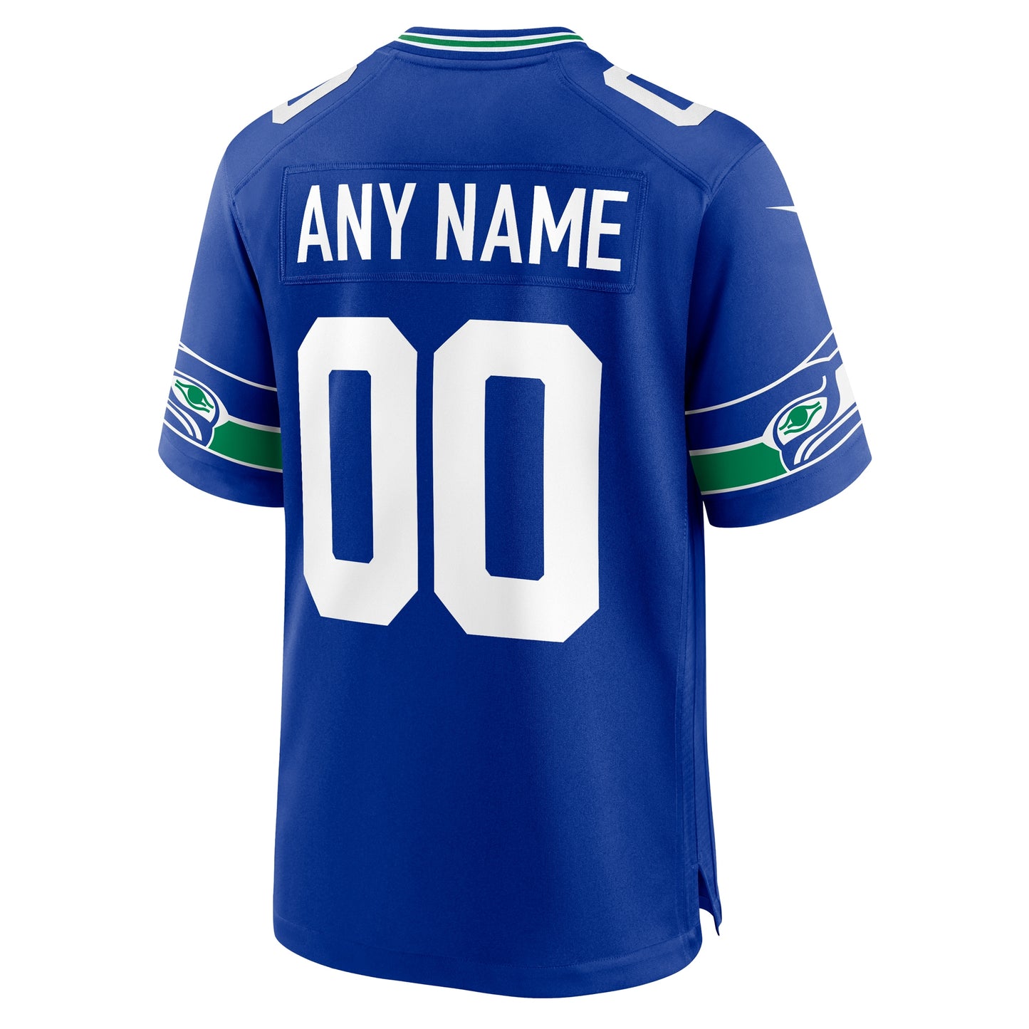 Seattle Seahawks Royal Throwback Custom Jersey JS2973