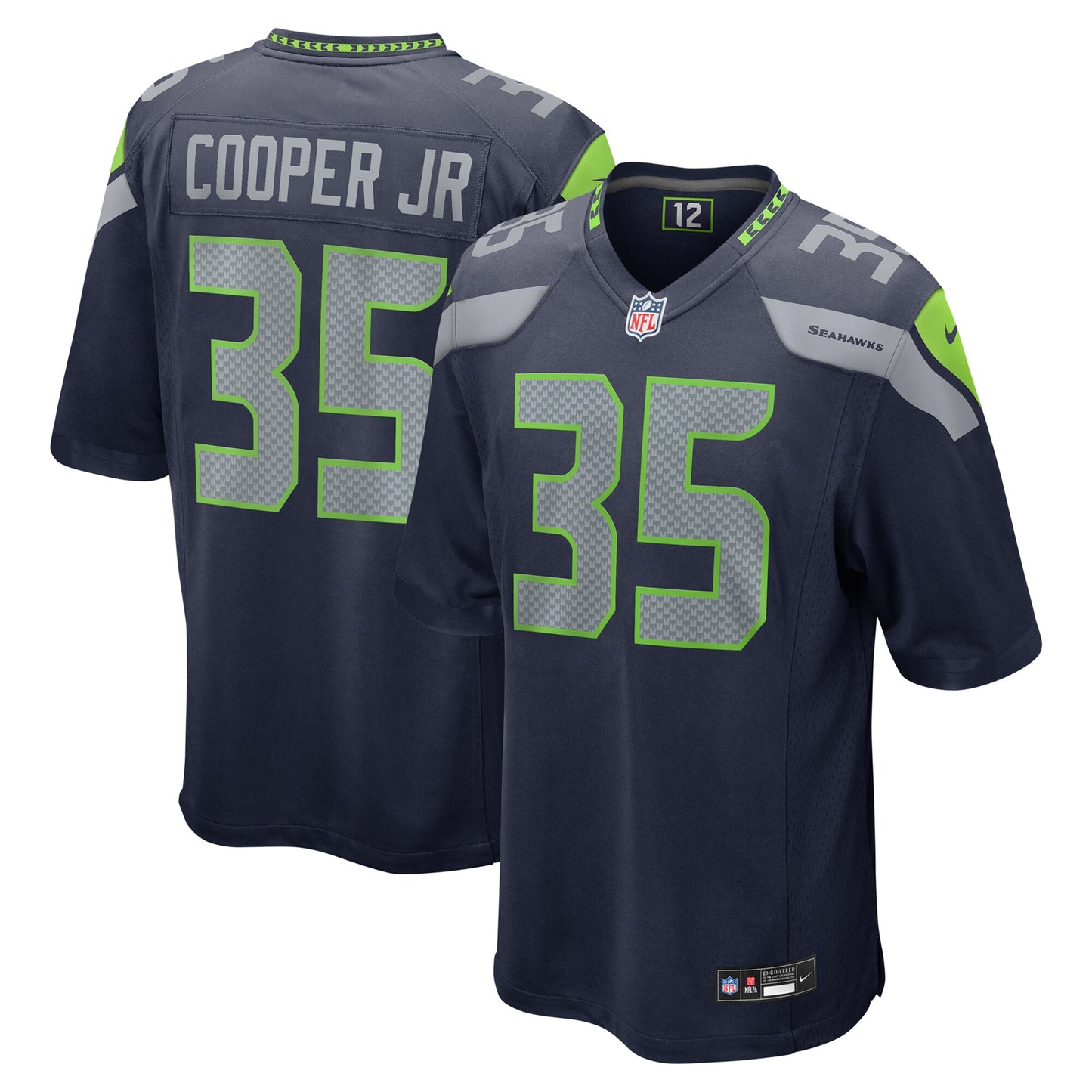 Seattle Seahawks Ryan Cooper Jr. College Navy Team Game Jersey JS9712