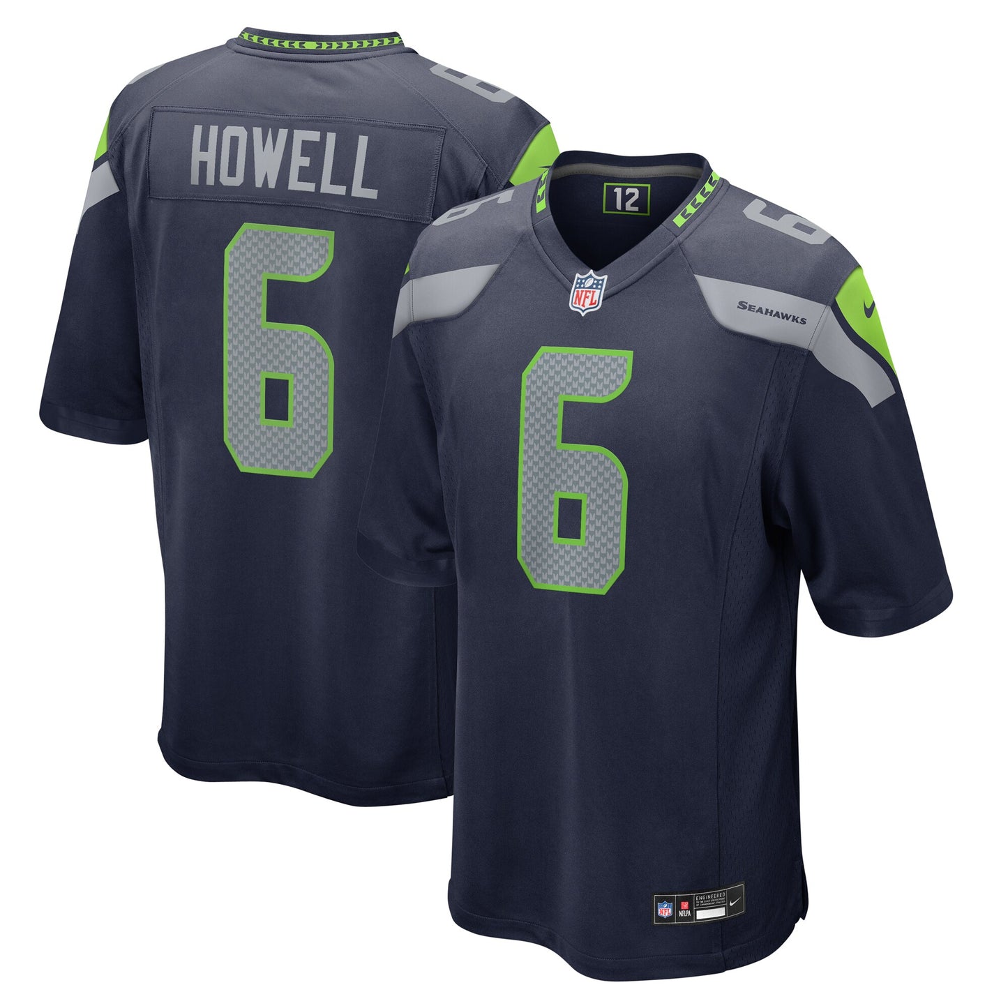 Seattle Seahawks Sam Howell College Navy Game Jersey JS9449