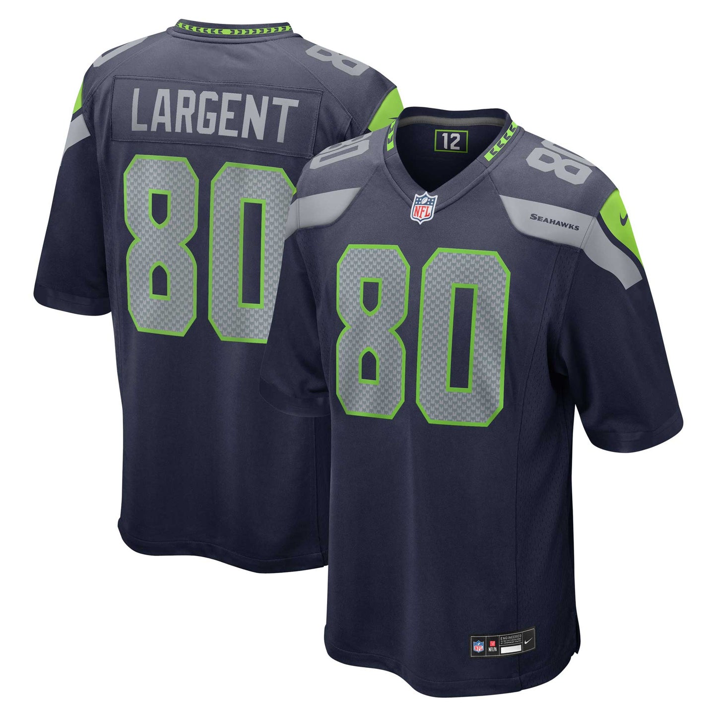 Seattle Seahawks Steve Largent College Navy Retired Player Game Jersey JS4409