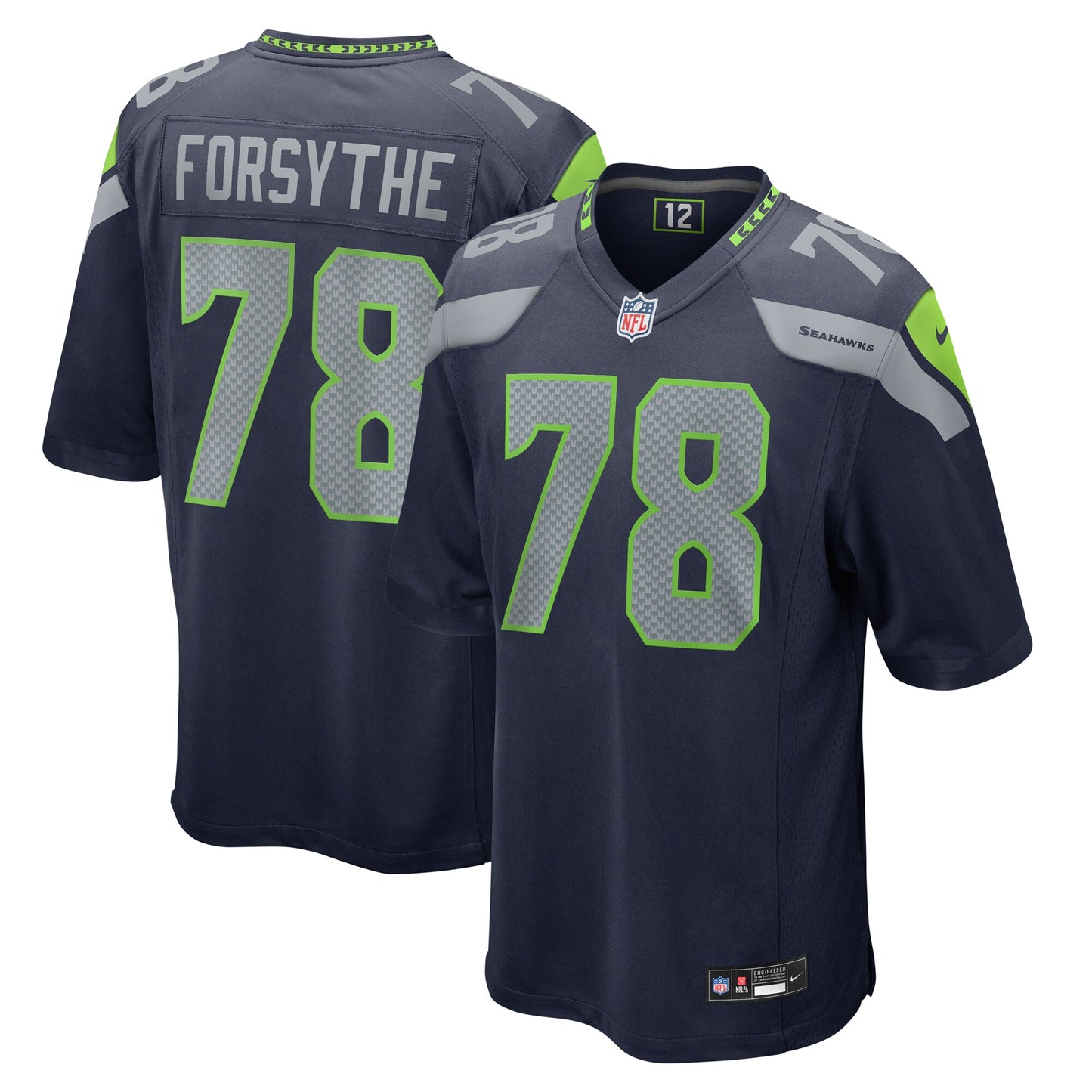 Seattle Seahawks Stone Forsythe College Navy Game Jersey JS3858