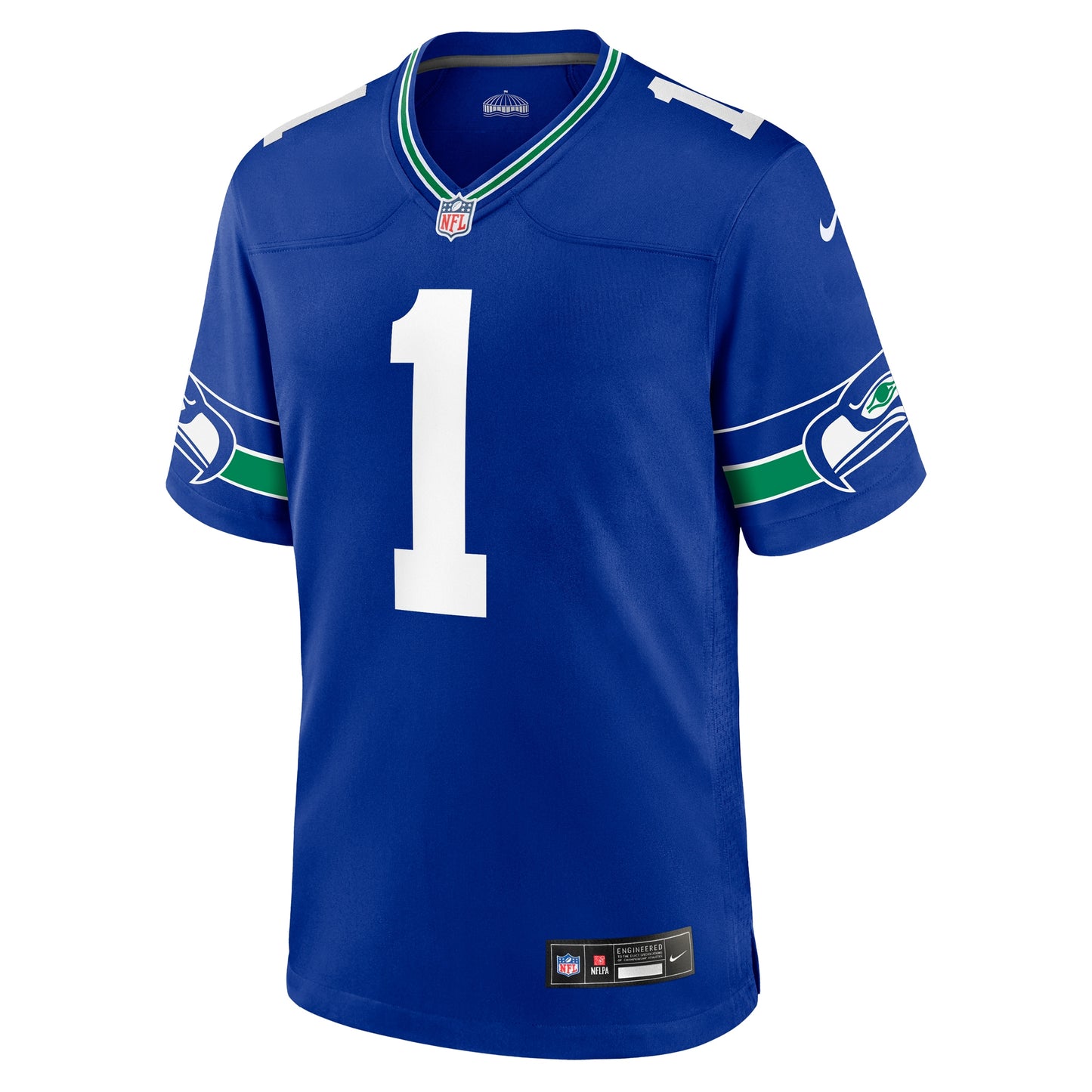 Seattle Seahawks Warren Moon Royal Throwback Retired Player Game Jersey JS6496